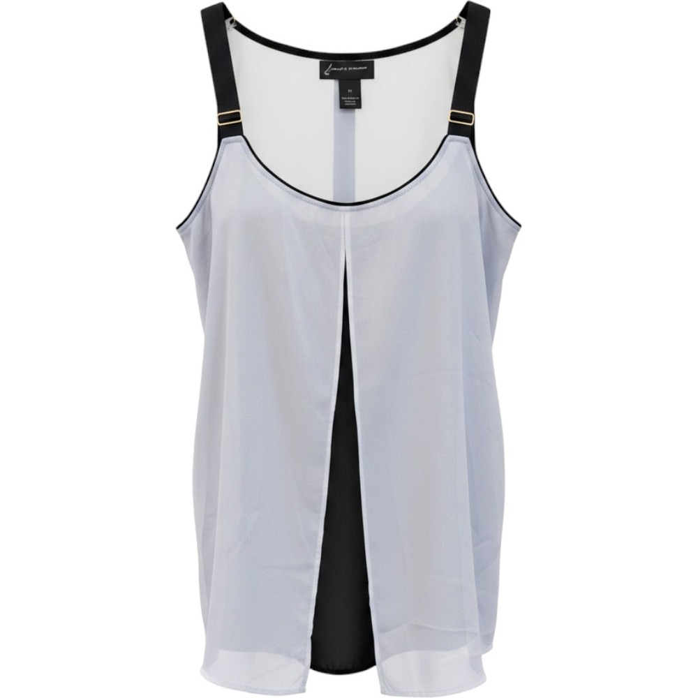 Lane‎ Bryant Womens Colorblock Layered Tank Top White Black Size 20 Blouse